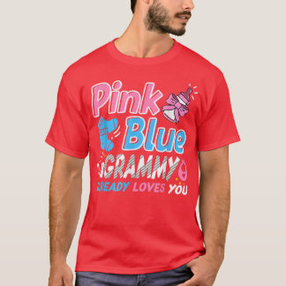 T-shirt Grammy Rose Ou Bleu Vous Aime Bébé Genre Révélatio