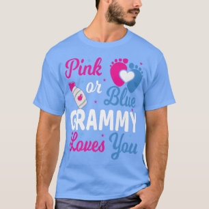 T-shirt Grammy rose ou bleu vous aime Bébé Genre Révéler P