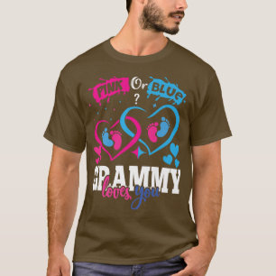 T-shirt Grammy rose ou bleu vous aime Bébé Genre Révéler P