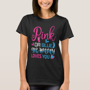 T-shirt Grammy Rose Ou Bleu Vous Aime Bébé Genre Révéler P