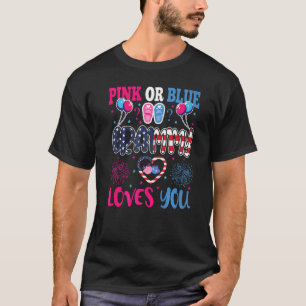 T-shirt Grammy Rose Ou Bleu Vous Aime Bébé Genre Révéler P