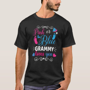 T-shirt Grammy Rose Ou Bleu Vous Aime Fête de la Révélatio
