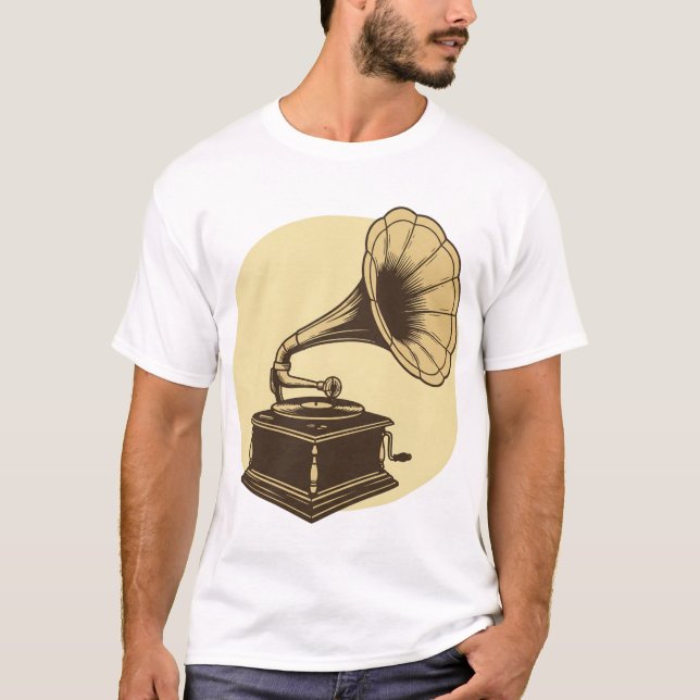 T-shirt Gramophone vintage (Devant)
