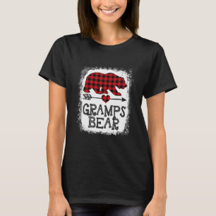 T-shirt Gramps Ours Pyjama de Noël Rouge Plaid Buffalo Fam