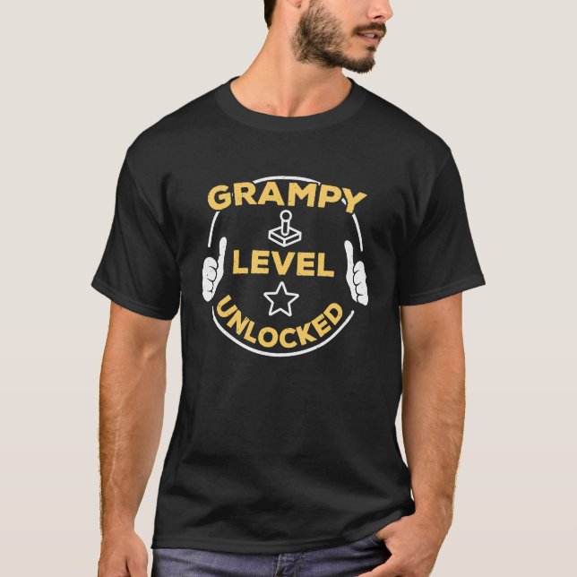 T-shirt Grampy Level Unlocked Soon To Be Grampy (Devant)