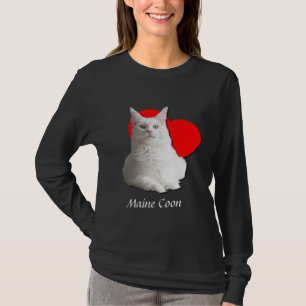 T-shirt Grand Américain Maine Coon Chat Amour Coeur Moggy