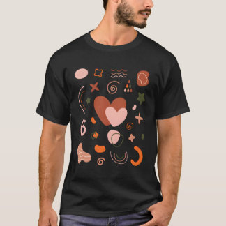 T-shirt Grand Amour Il Avec Boho Formes Bio Pour