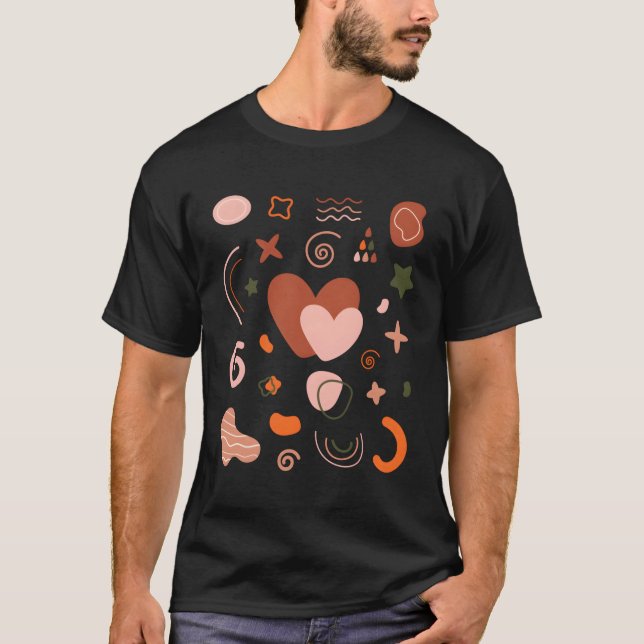 T-shirt Grand Amour Il Avec Boho Formes Bio Pour (Devant)