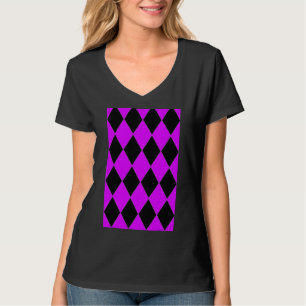 T-shirt Grand Arlequin Géométrique Motif violet et noir