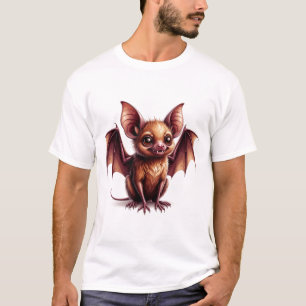 T-shirt Grand Chauve-Souris de Halloween aux Yeux Énormes 