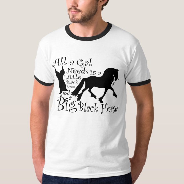 T-shirt Grand cheval noir (Devant)