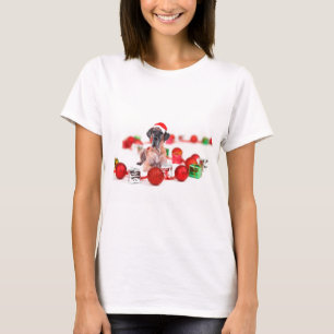 T-shirt Grand chien Danois avec ornements de Noël Cadeaux