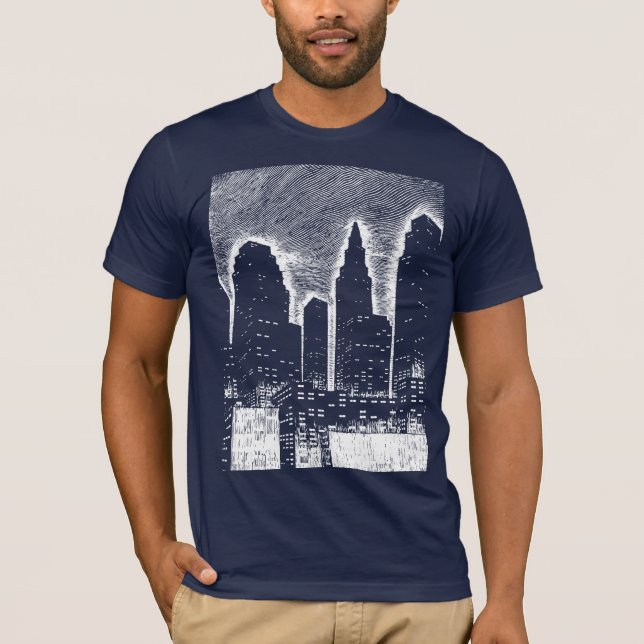 T-shirt Grand City Night Lights cityscape skyline (Devant)