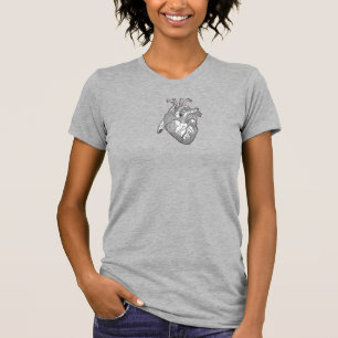 T-shirt Grand Cœur Anatomique Vintage Étiqueté, Noir