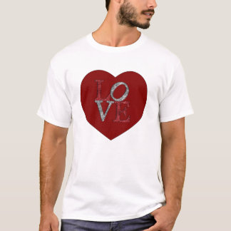 T-shirt Grand coeur avec AMOUR de scintillement !