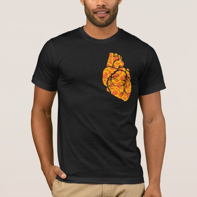 T-shirt Grand coeur - crâne Paisley (Devant)