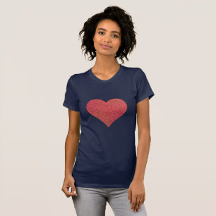 T-shirt Grand cœur rouge à motifs