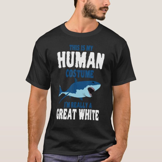 T-shirt Grand Costume humain de requin blanc le plus grand (Devant)
