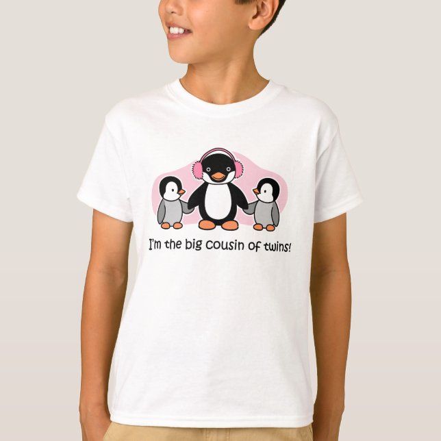 T-shirt Grand cousin de faire-part de jumeaux (Devant)