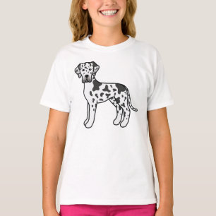 T-shirt Grand Danois Arlequin Chien de Dessin Animé Mignon