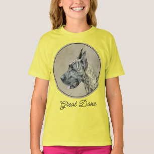 T-shirt Grand Danois (Bringé) Peinture - Art de Chien Orig