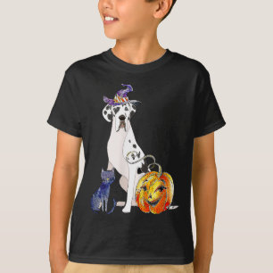 T-shirt Grand Danois Chien Halloween Arlequin Sorcière Cit