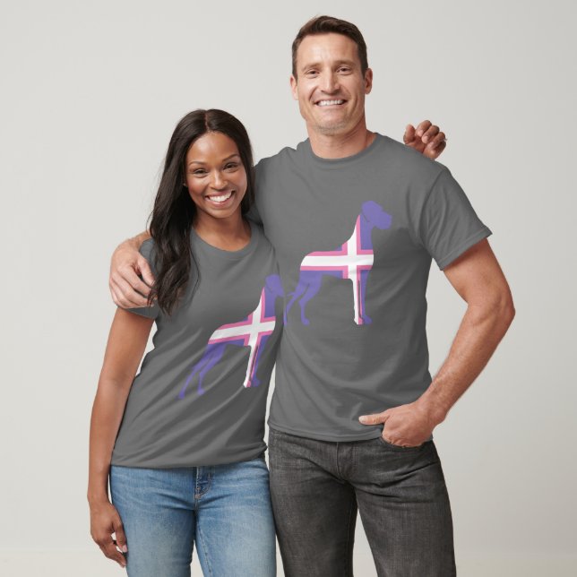 T-Shirt Grand Danois Violet (Unisexe)