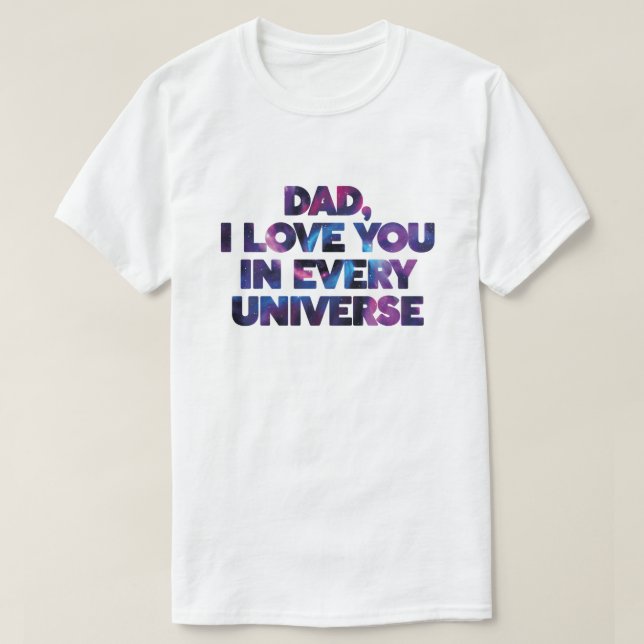 T-shirt Grand Design De Texte Papa Je T'Aime Dans Chaque U (Design devant)