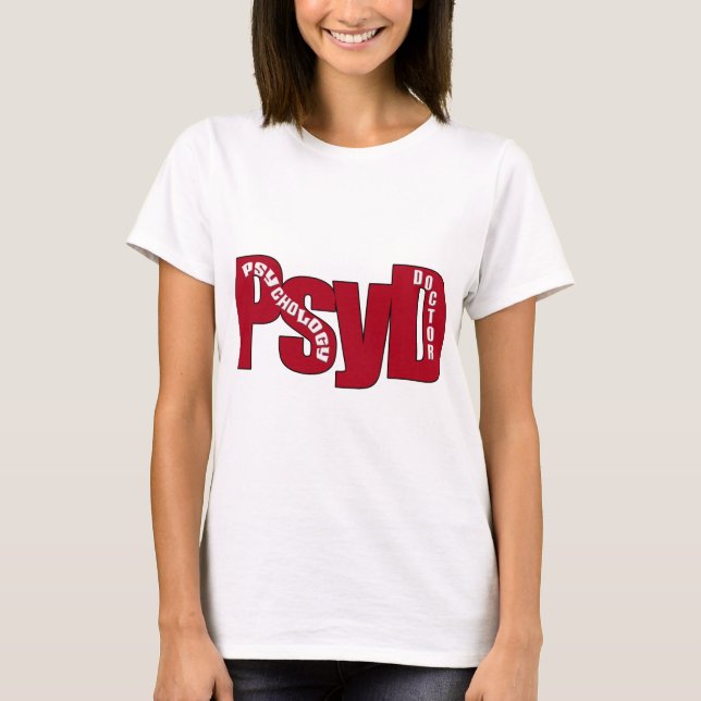 T-shirt GRAND DOCTEUR ROUGE OF PSYCHOLOGY BOLD de PsyD (Devant)