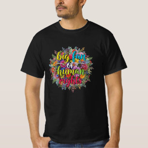 T-shirt Grand Fan des Droits de l'Homme Dessin Floral