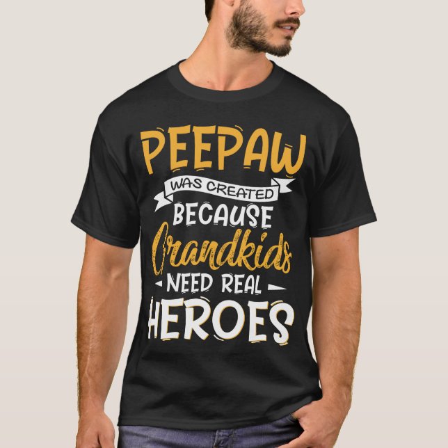 T-shirt Grand-Fête des pères Créé Peepaw (Devant)