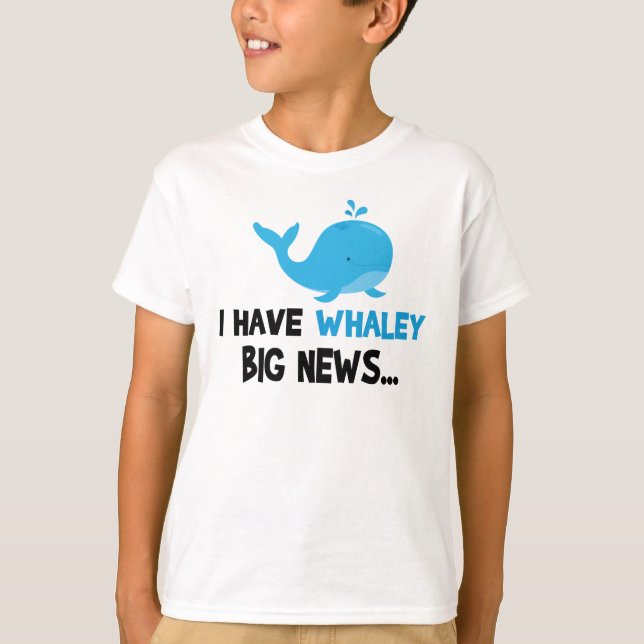 T-shirt grand frère baleine drôle de grossesse faire-part (Devant)