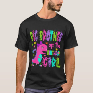 T-shirt Grand frère de la fille qui fête son anniversaire 