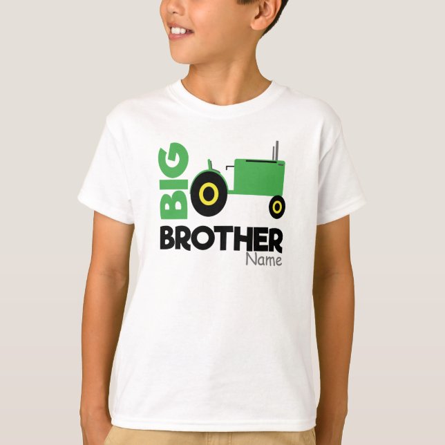 T-shirt Grand frère jumelant un tracteur (Devant)