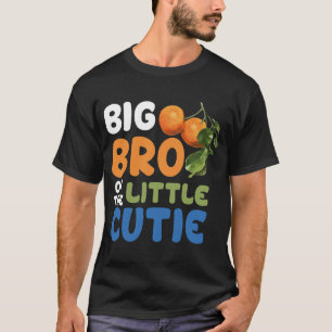 T-shirt Grand Frère Petit Bébé Mignon Shower Orange 1er Bi