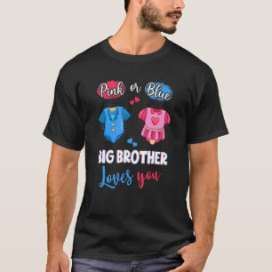 T-shirt Grand Frère Rose Ou Bleu Vous Aime Grossesse Gende