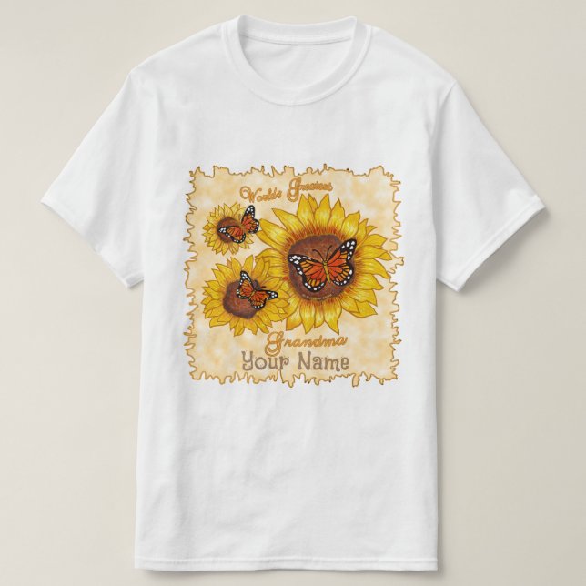 T-shirt Grand grand-grand-mère de tournesol (Design devant)