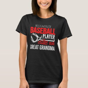 T-shirt Grand grand-mère de baseball Mon joueur favori m'a