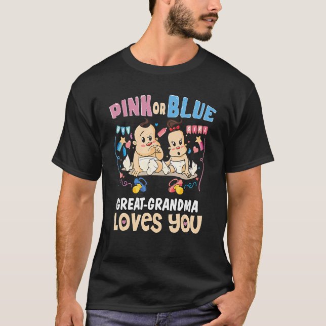 T-shirt Grand grand-mère rose ou bleu vous aime meilleur g (Devant)