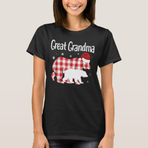 T-shirt Grand grand-mère rouge Plaid Bear Matching Famill