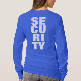 T-shirt Grand Grand Texte Police Royal Bleu Sécurité Femme