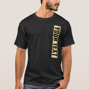 T-shirt Grand Gras Big Police Nom du texte Black & Gold Me