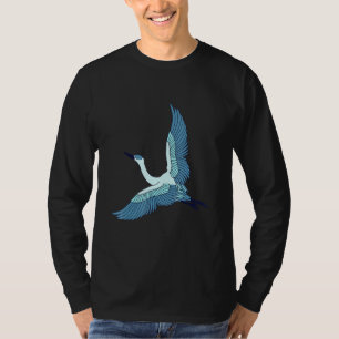 T-shirt Grand Héron Volant Bleu Ornithologue Plein Vol