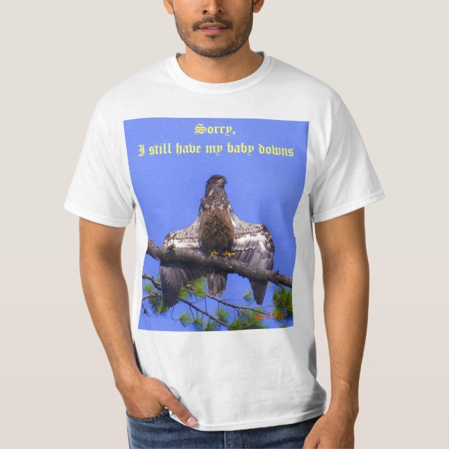 T-shirt Grand instantané drôle avec le bébé Eagle chauve (Devant)