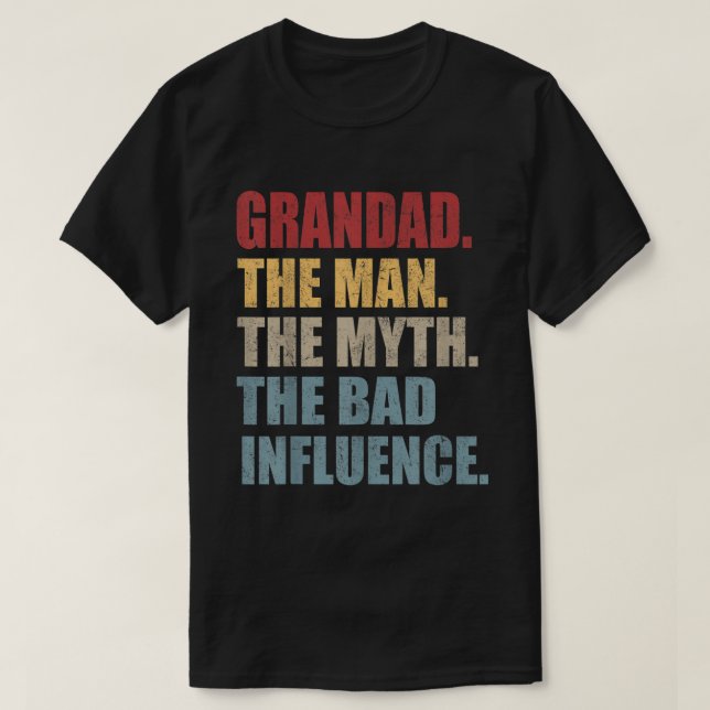 T-shirt Grand Le Mythe De L'Homme Mauvaise Influence Des P (Design devant)