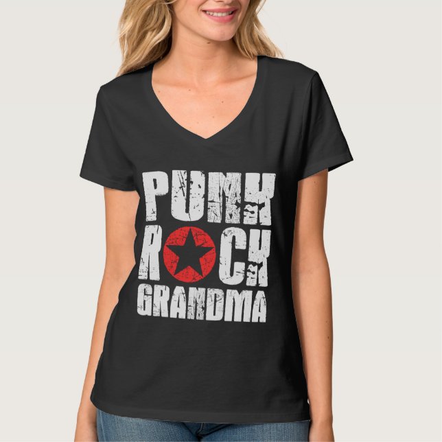 T-shirt Grand-maman de punk rock (Devant)