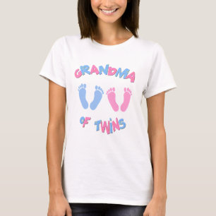 T-shirt Grand-maman des empreintes de pas jumelles de