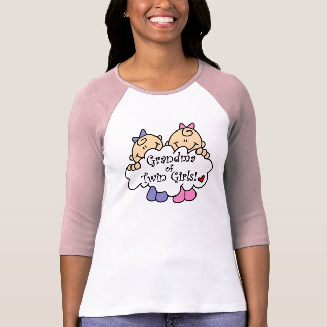 T-shirt Grand-maman des filles jumelles (Devant)