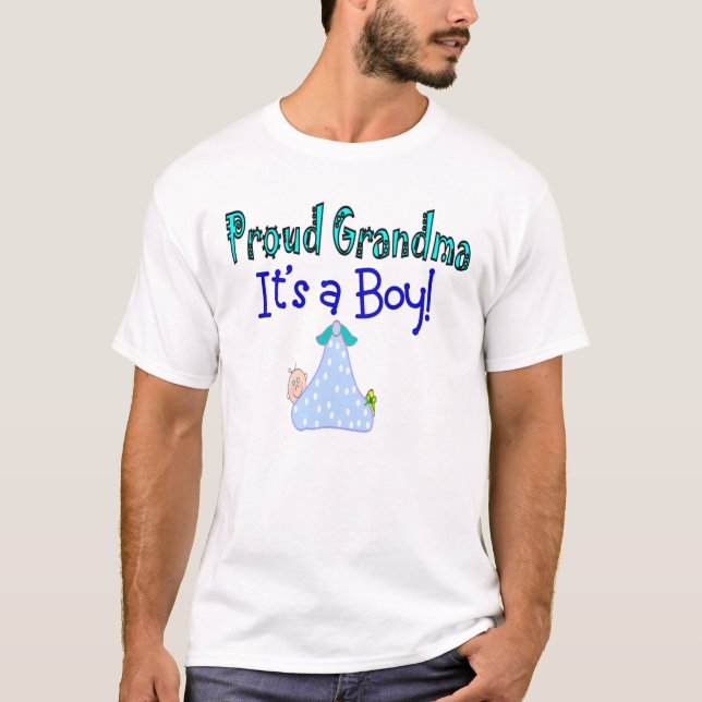 T-shirt Grand-maman fière, "c'est un garçon !" Cadeaux (Devant)