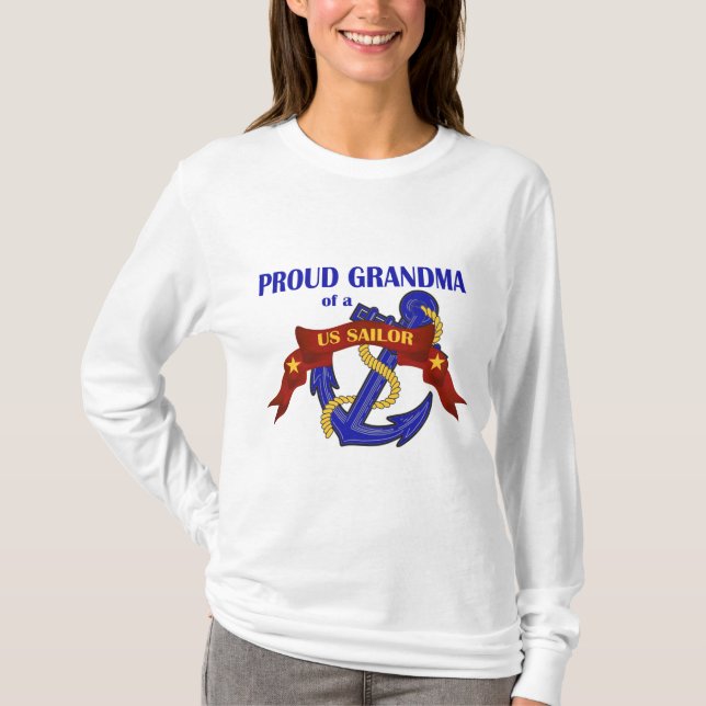T-shirt Grand-maman fière d'un marin des USA (Devant)